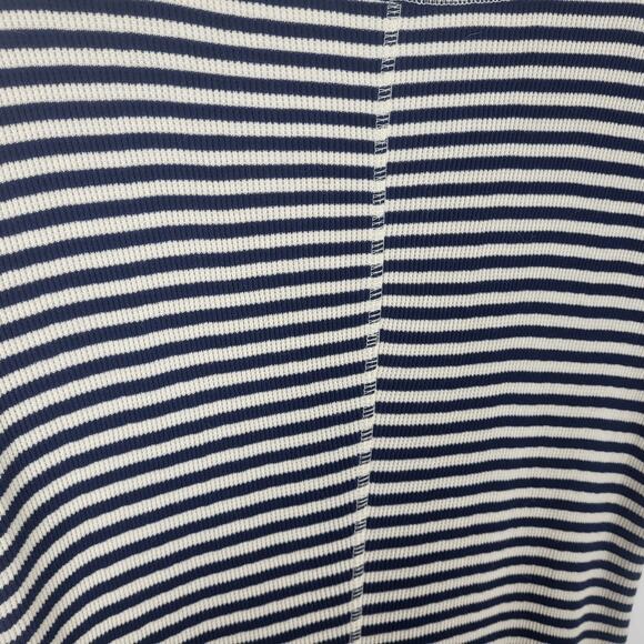 Theory Everyday Black White Cotton Stripe Crewneck T- Shirt Mini Dress | Medium - Picture 11 of 11